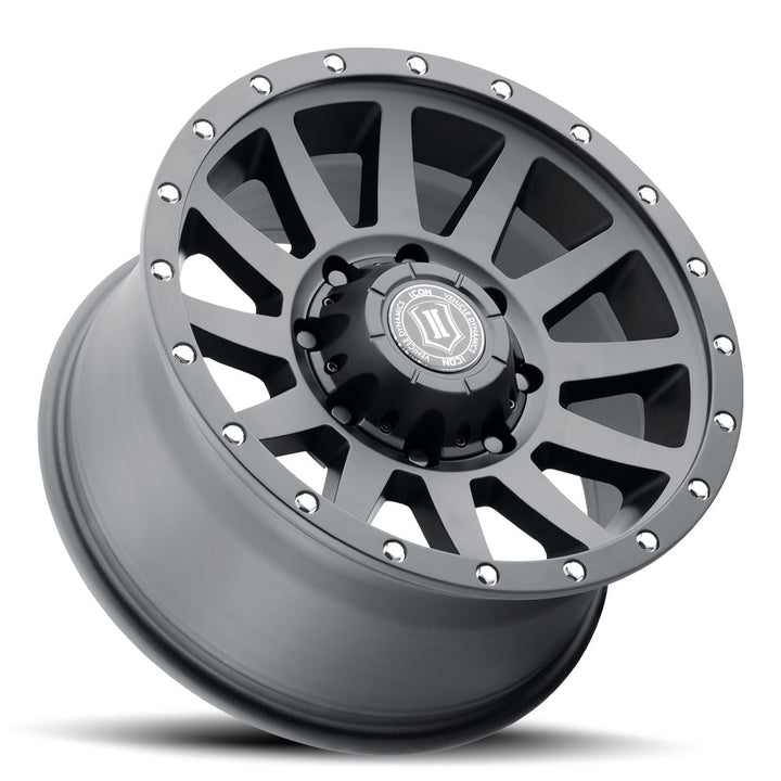 ICON Alloys Compression HD, Satin Black, 18 x 9 / 8 x 6.5, 12mm Offset, 5.5" Backspace