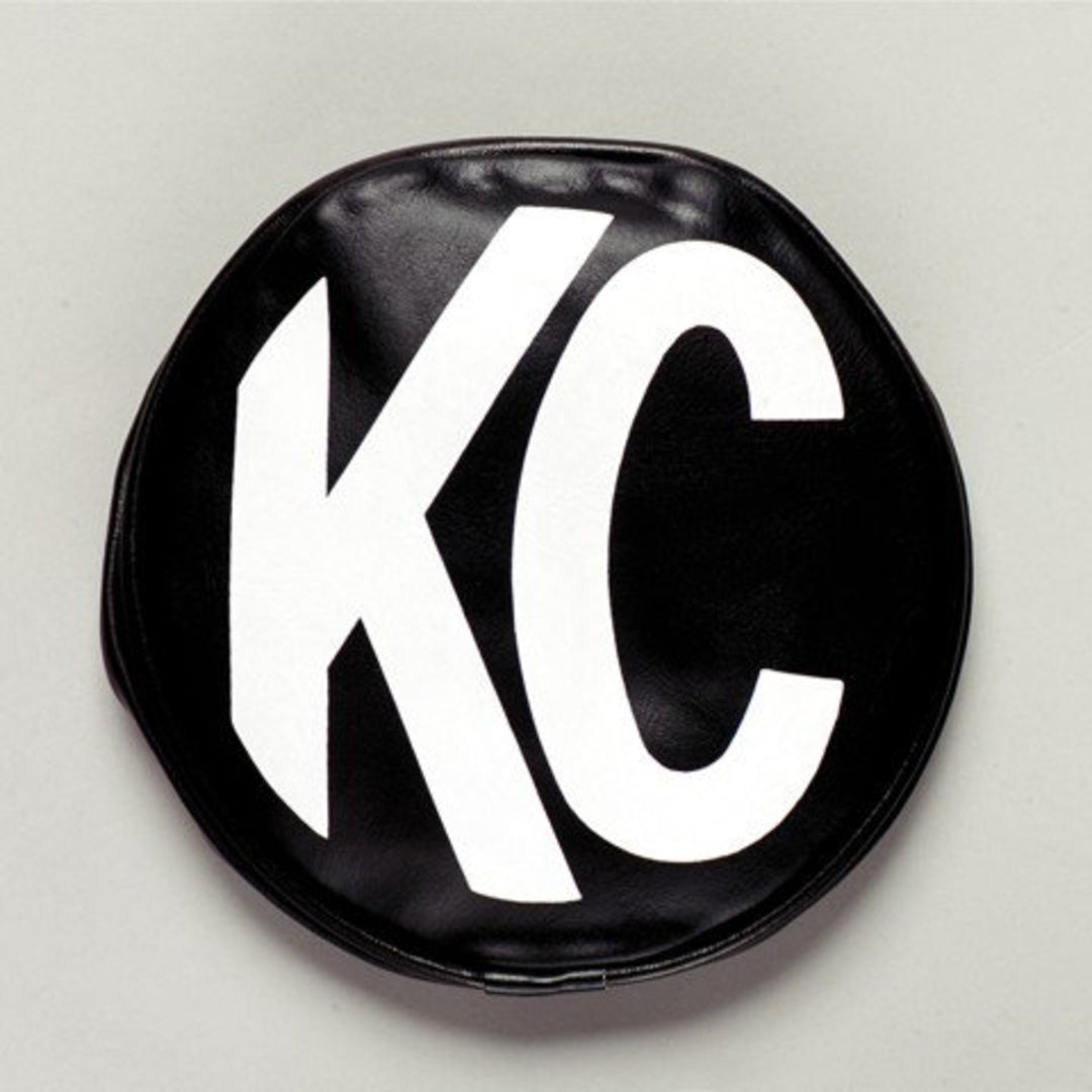 KC HiLiTES 6-inch Vinyl Light Cover with Black and White KC Logo