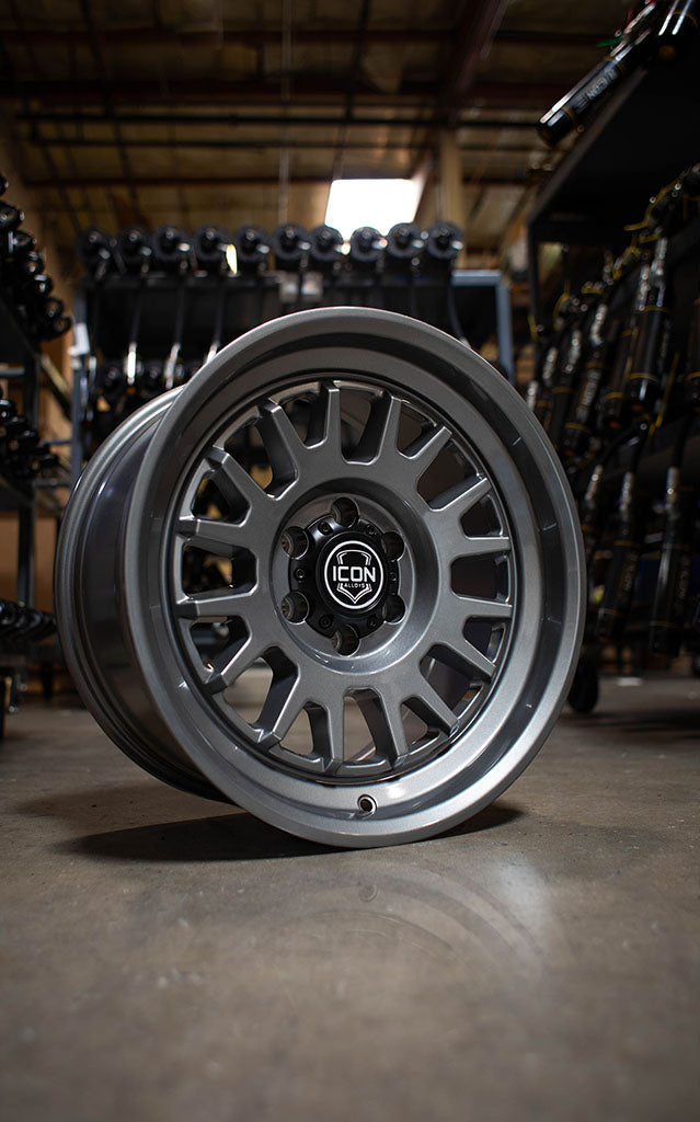 ICON Alloys Anza, Gun Metal, 17 x 8.5 / 6 x 135, 6mm Offset, 5" Backspace