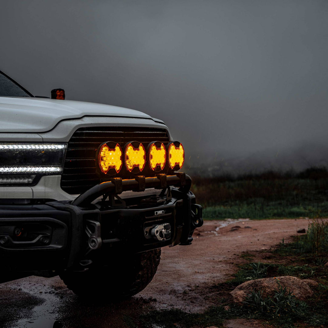 KC HiLiTES SlimLite 8-inch LED Light Shield for Driving - Amber