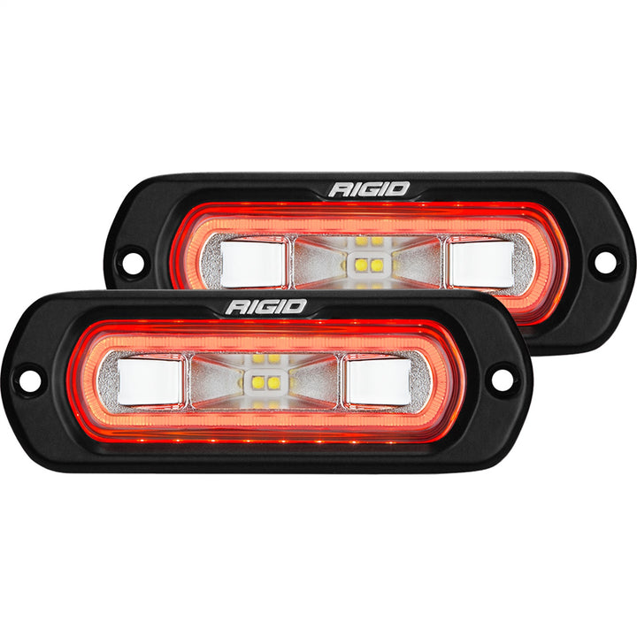 RIGID Industries SR-L Series Off-Road Spreader Pod, Flush Mount with Red Halo - Pair