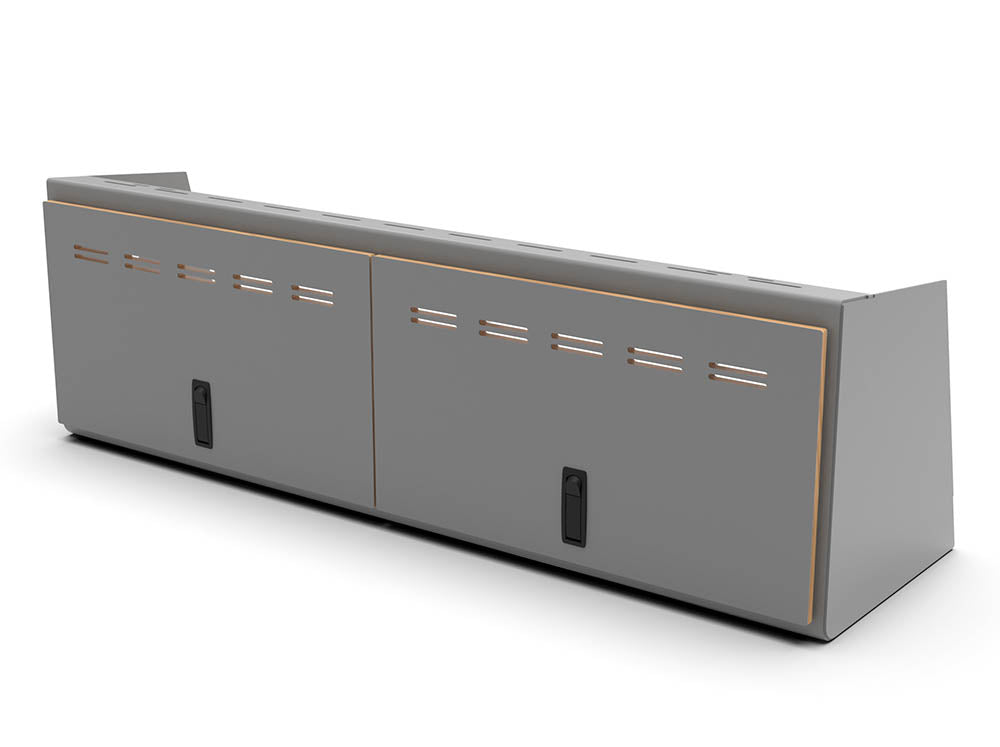 48" Upper Cabinet White - Black Door