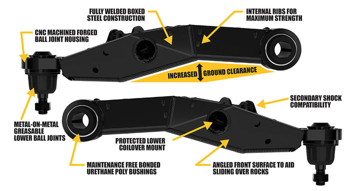ICON Vehicle Dynamics Front Lower Control Arm Kit for 2005-2023 Toyota Tacoma