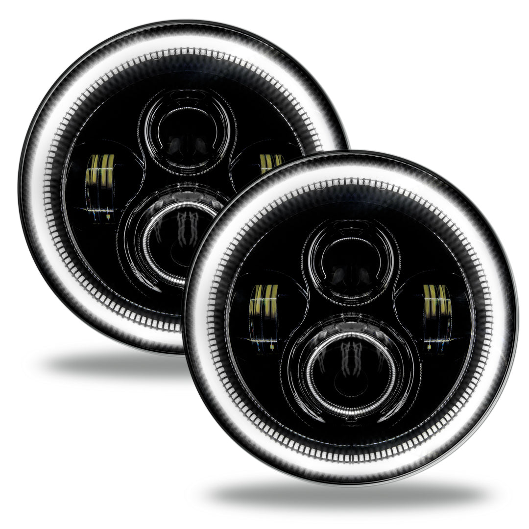 Oracle Lighting 5769-001 7-inch High Powered LED Headlights with Black Bezel, White Light