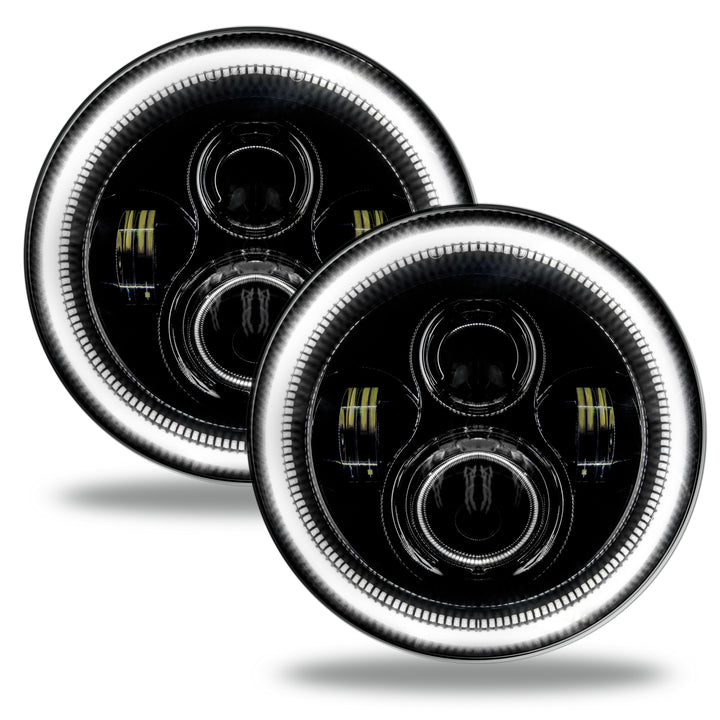 Oracle Lighting 5769-001 7-inch High Powered LED Headlights with Black Bezel, White Light