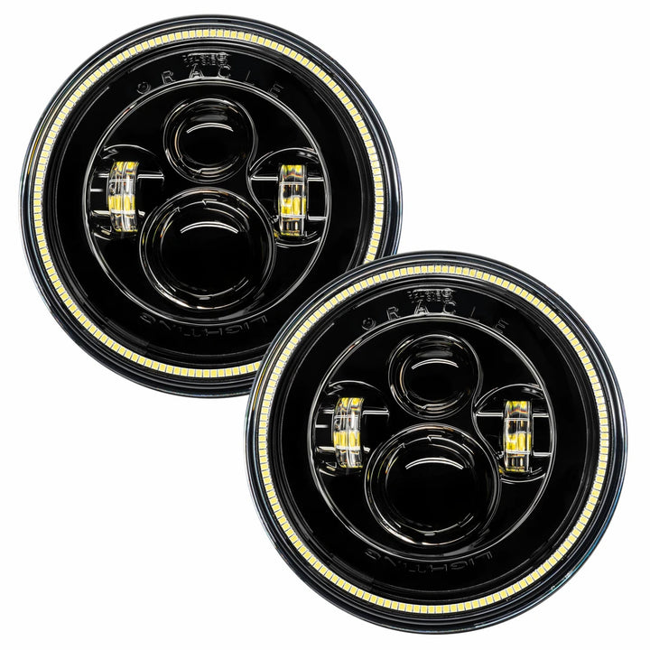 Oracle Lighting 5769-001 7-inch High Powered LED Headlights with Black Bezel, White Light
