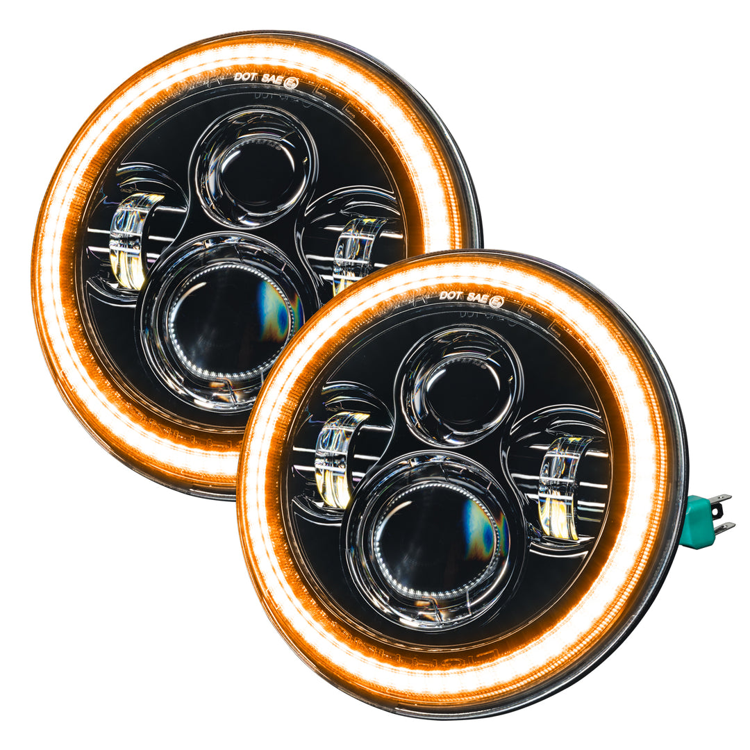 Oracle Lighting 5769-123 Jeep Wrangler JK Switchback LED Halo Headlights with Amber Turn Signal