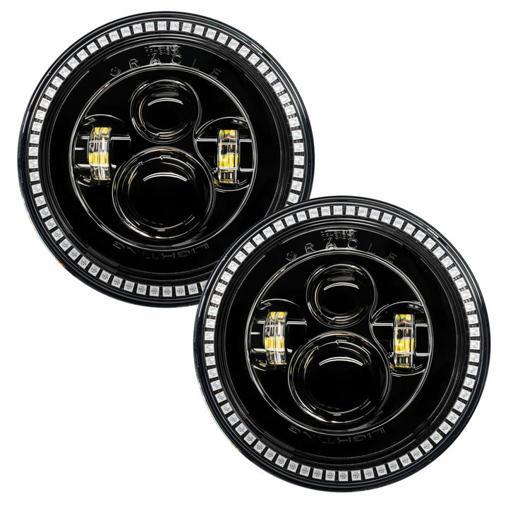 Oracle Lighting 5769-333 7-inch High Powered LED Headlights with ColorSHIFT - Black Bezel