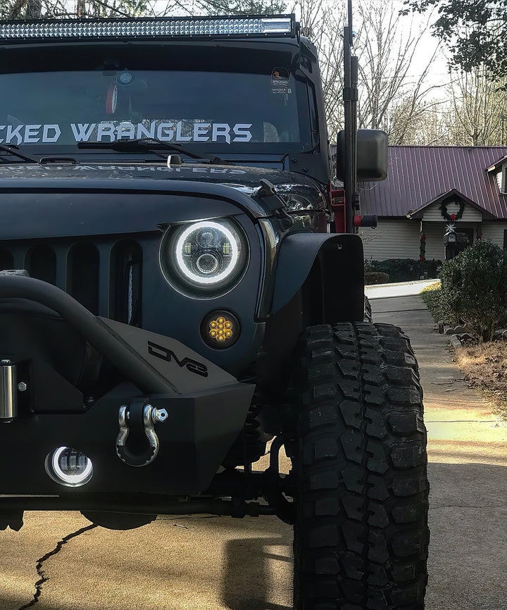 Oracle Lighting 5769-334 7-inch High Powered LED Headlights with Black Bezel and ColorSHIFT Technology