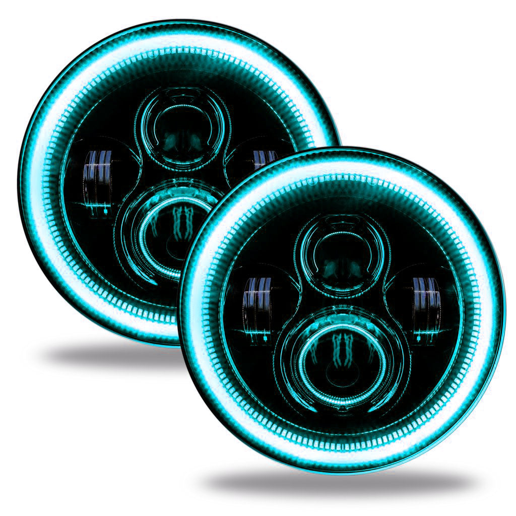 Oracle Lighting 5769J-332 - 7 Inch High Powered LED Headlights with Dynamic ColorSHIFT for Jeep JL/JT
