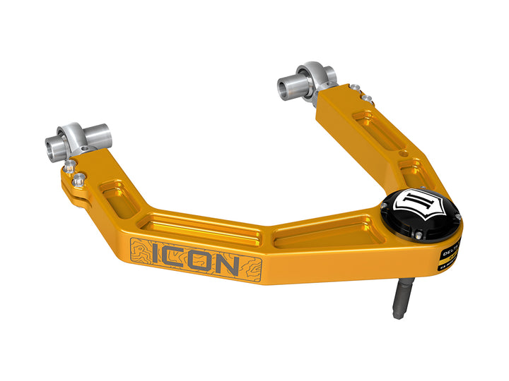 Icon 2024 2026 Toyota Tacoma/2024 2026 Toyota Land Cruiser 250 Series/2024 2026 Lexus G X550/2025 2026 Toyota 4 Runner, Front, Billet Upper Control Arms W/ Delta Joint Pro, Gold Anodizing