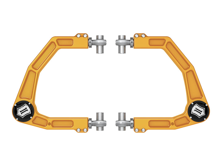 Icon 2024 2026 Toyota Tacoma/2024 2026 Toyota Land Cruiser 250 Series/2024 2026 Lexus G X550/2025 2026 Toyota 4 Runner, Front, Billet Upper Control Arms W/ Delta Joint Pro, Gold Anodizing
