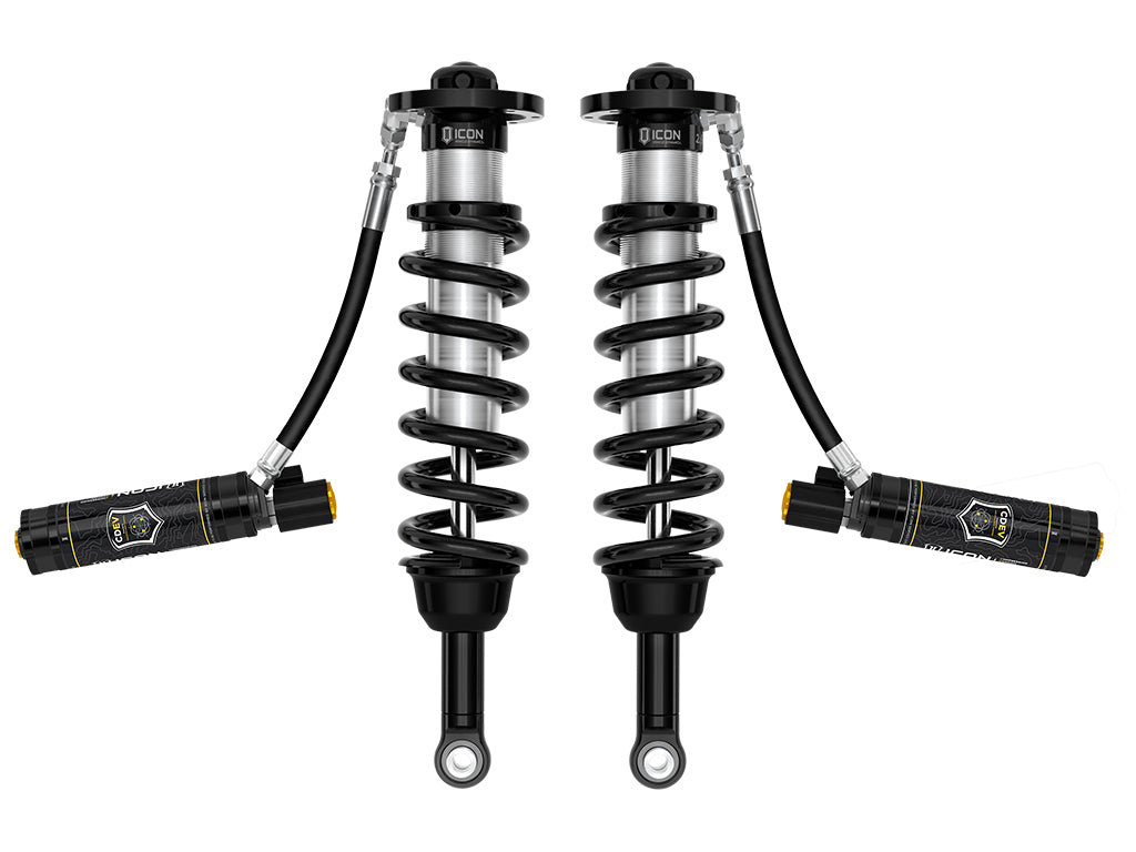 ICON Vehicle Dynamics 58770E Front Coilover Kit for Toyota Tundra & Sequoia with CDEV, 2.5 Series Remote Reservoir, Adjustable Lift