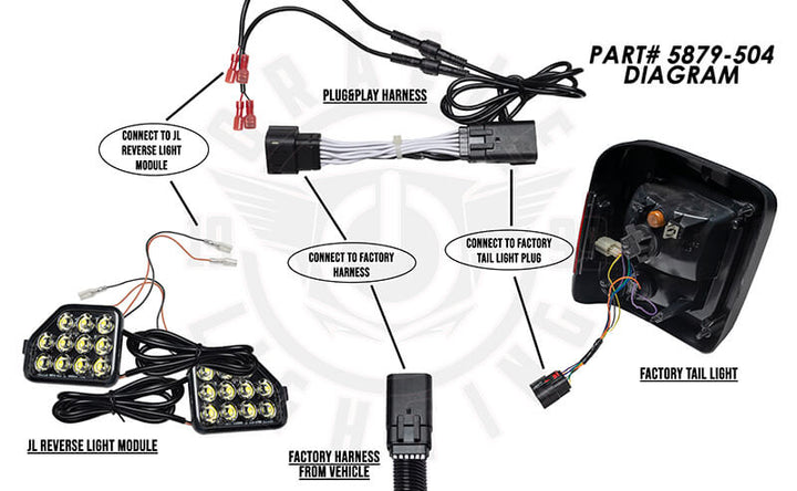 Oracle Lighting 5879-504 Wiring Harness for Jeep Wrangler JL Reverse Lights