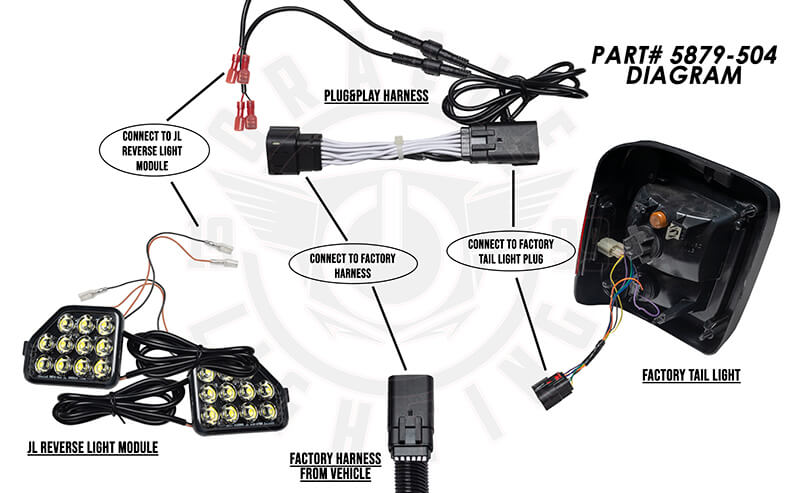 Oracle Lighting 5879-504 Wiring Harness for Jeep Wrangler JL Reverse Lights