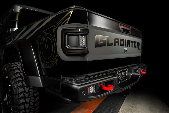 Oracle Lighting Black Series Flush Mount LED Tail Lights for Jeep Gladiator JT - Tinted Lens