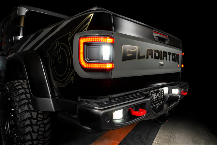 Oracle Lighting Black Series Flush Mount LED Tail Lights for Jeep Gladiator JT - Tinted Lens