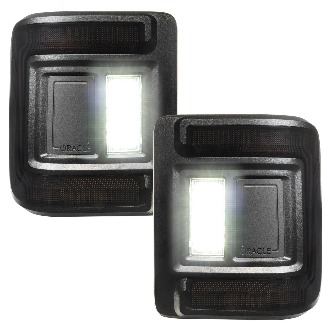 Oracle Lighting Black Series Flush Mount LED Tail Lights for Jeep Wrangler JL - Part 5884-504-T