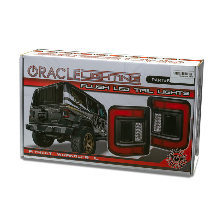 Oracle Lighting Black Series Flush Mount LED Tail Lights for Jeep Wrangler JL - Part 5884-504-T