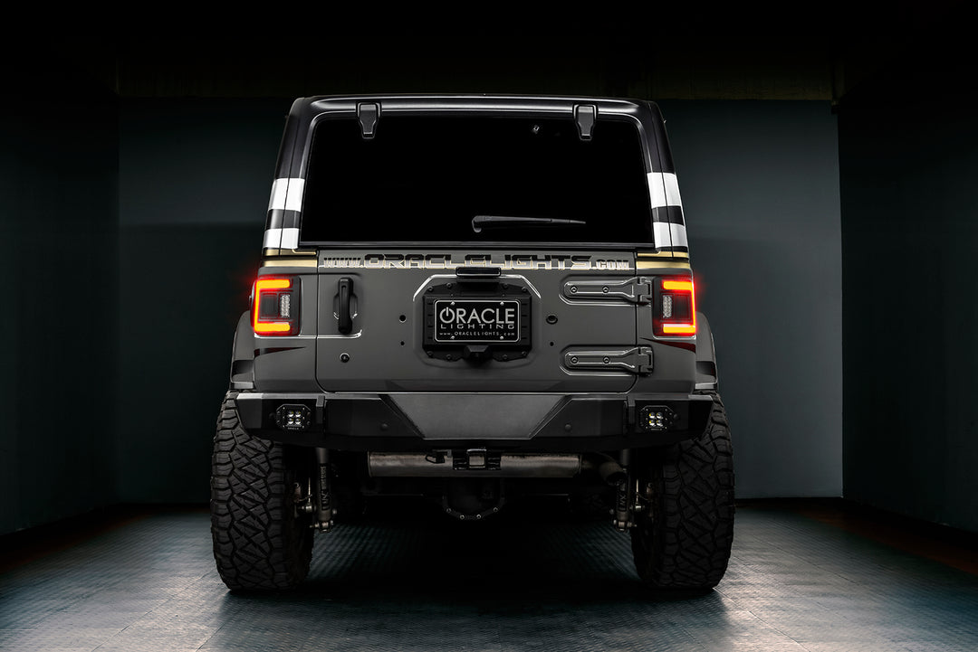 Oracle Lighting Black Series Flush Mount LED Tail Lights for Jeep Wrangler JL - Part 5884-504-T