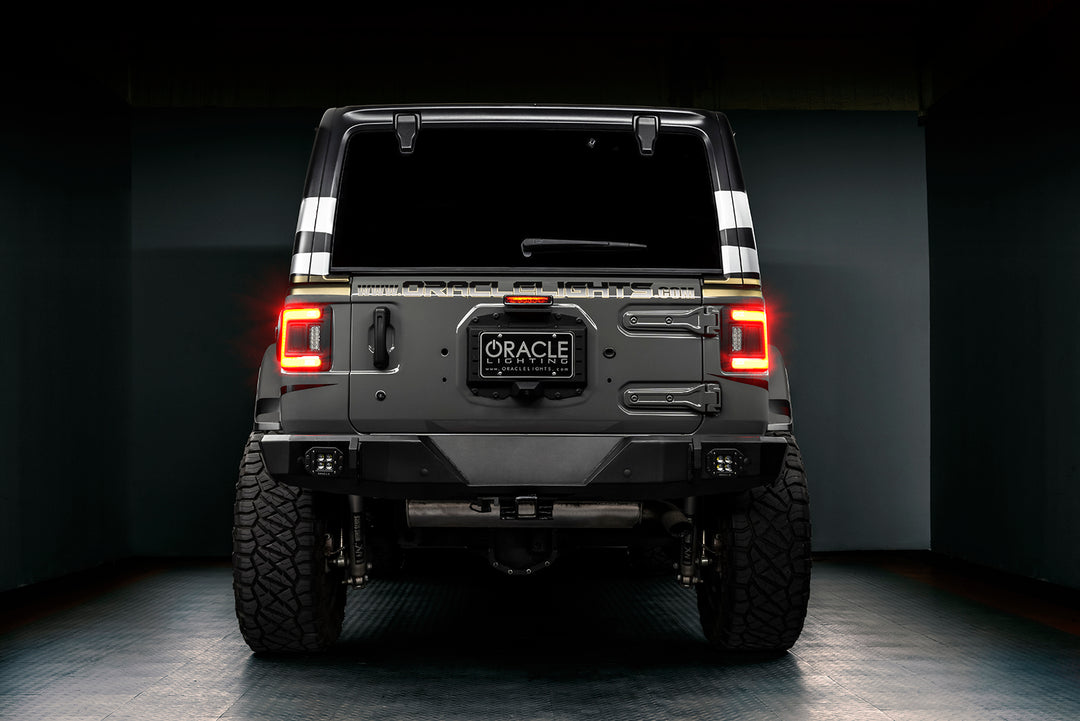 Oracle Lighting Black Series Flush Mount LED Tail Lights for Jeep Wrangler JL - Part 5884-504-T