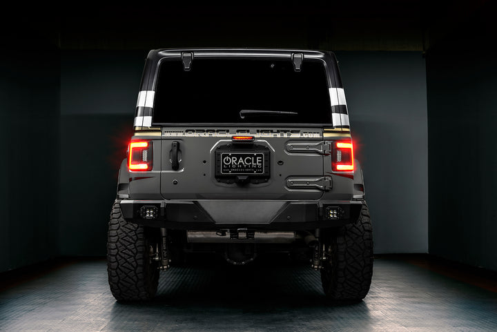 Oracle Lighting Black Series Flush Mount LED Tail Lights for Jeep Wrangler JL - Part 5884-504-T