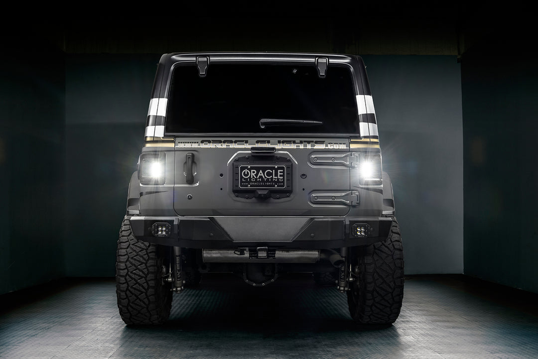 Oracle Lighting Black Series Flush Mount LED Tail Lights for Jeep Wrangler JL - Part 5884-504-T