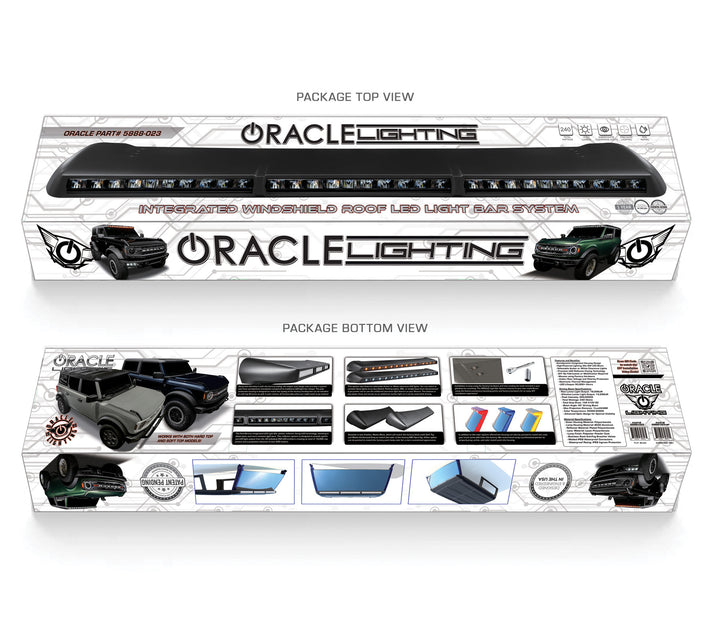 Oracle Lighting 5888-023-MF Integrated Windshield Roof Light Bar System for 2021+ Ford Bronco - Carbonized Grey