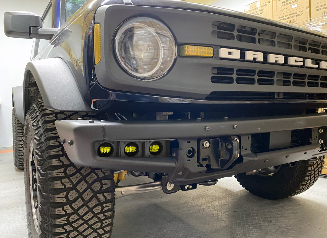Oracle Lighting 5890-006 Ford Bronco Triple LED Fog Light Kit for Steel Bumper - Yellow