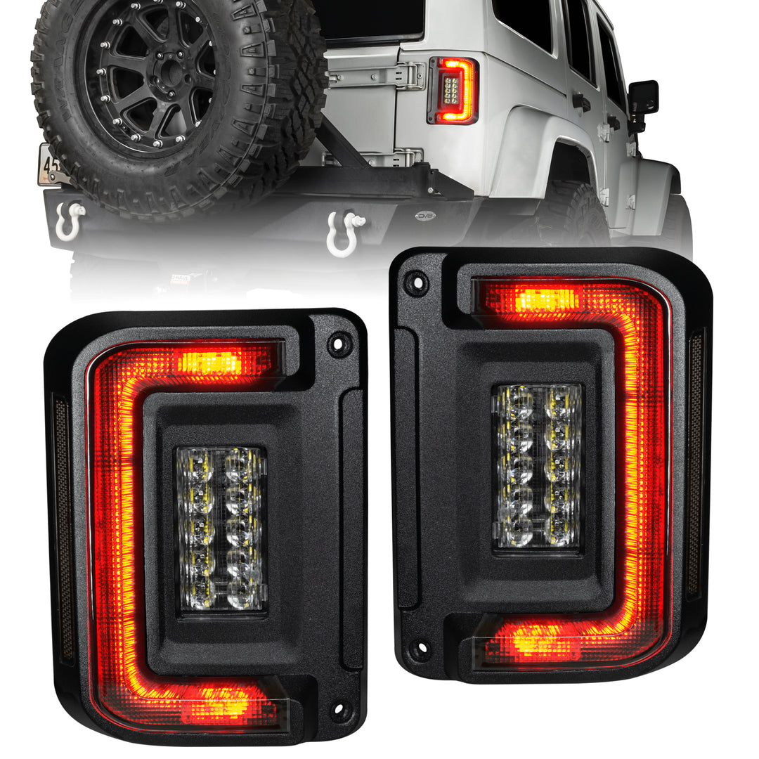 Oracle Lighting Black Series Flush Mount LED Tail Lights for Jeep Wrangler JK – Tinted Lens
