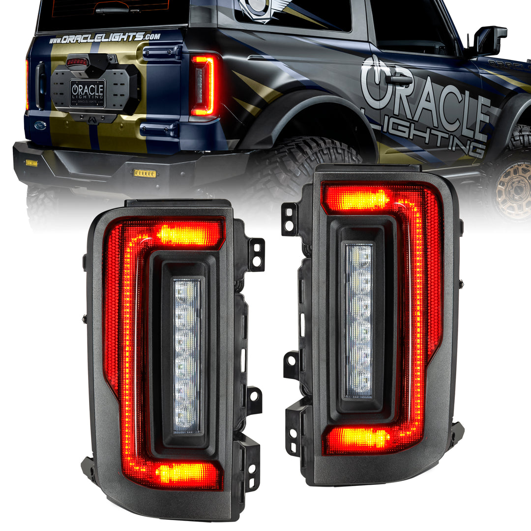 Oracle Lighting Black Series Flush Mount Tail Light Assembly for Ford Bronco (2021-2025) with Tinted Lens