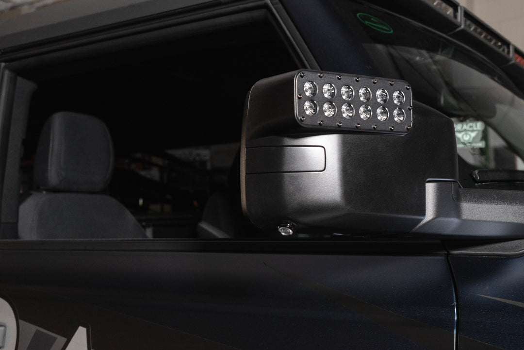 Oracle Lighting Ford Bronco Puddle Light Upgrade with Off-Road Side Mirror Ditch Lights - White