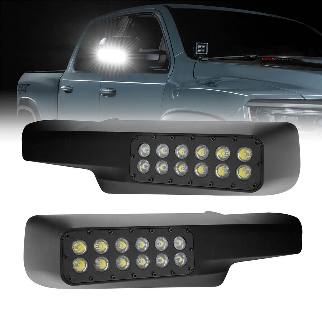 Oracle Lighting 5922-001 Off-Road Side Mirror Ditch Lights for Ram 1500/2500/3500 (2010-2024) with 24 Cree LEDs and 6000K Bright White Light