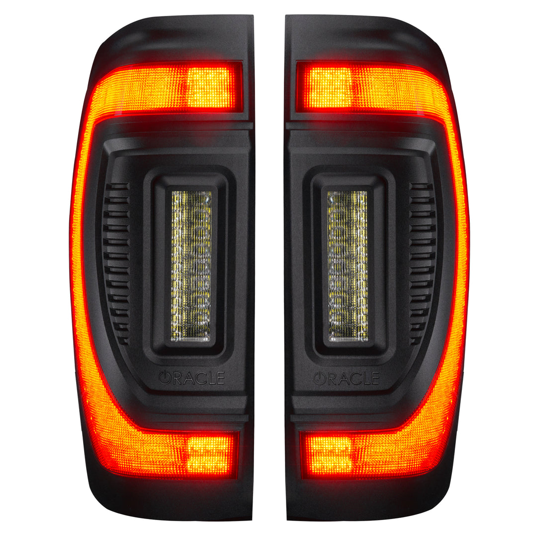 Oracle Lighting 5927-504 Tail Light Assembly for 2019-2024 GMC Sierra - Flush LED Tail Lights with Signature Perimeter and Dynamic Turn Signals