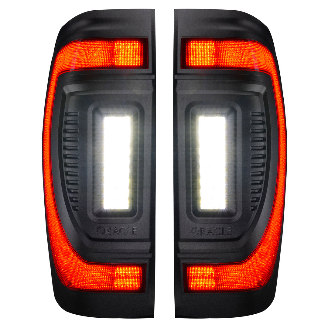 Oracle Lighting 5927-504 Tail Light Assembly for 2019-2024 GMC Sierra - Flush LED Tail Lights with Signature Perimeter and Dynamic Turn Signals