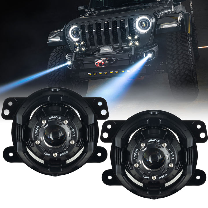 Oracle Lighting Jeep Wrangler JK/JL & Gladiator JT 15W Laser Off-Road Fog Lights - White LED with 3,000+ Feet Beam Range