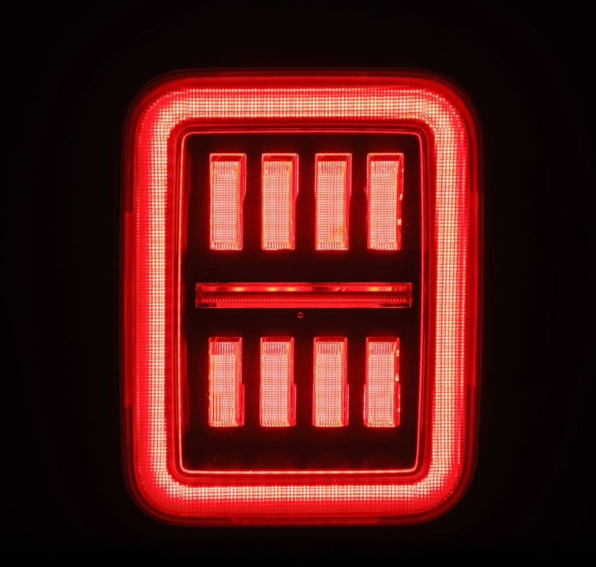 AlphaRex Prismatic LED Taillights for Jeep Gladiator 2020-2024, Alpha Black