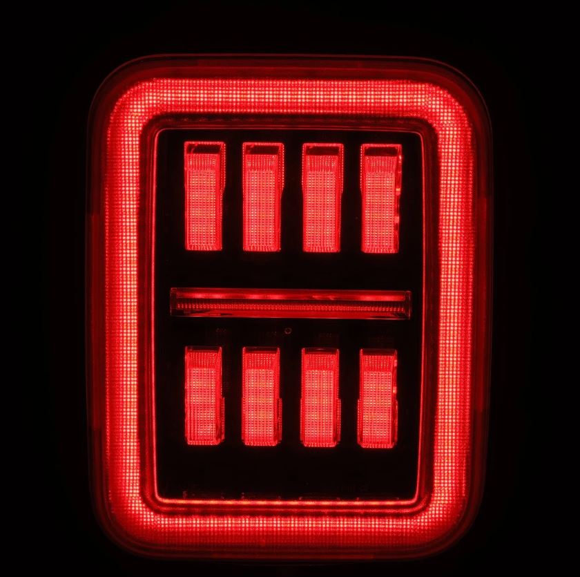 AlphaRex Prismatic LED Taillights for Jeep Gladiator 2020-2024 Black-Red – NOVA-Series