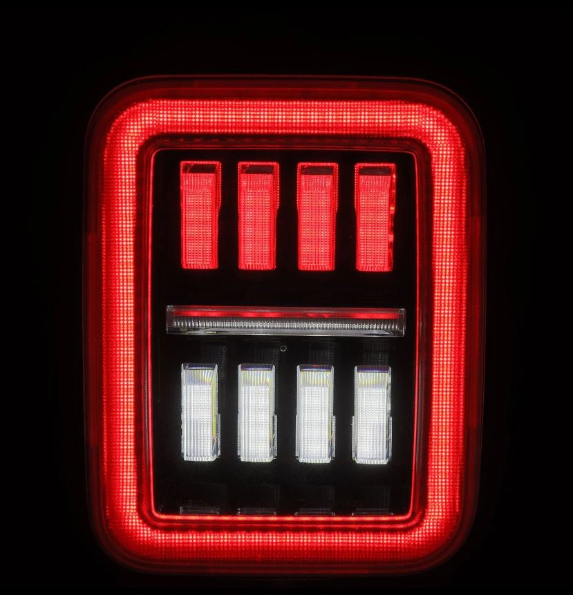 AlphaRex Prismatic LED Taillights for Jeep Gladiator 2020-2024 Black-Red – NOVA-Series