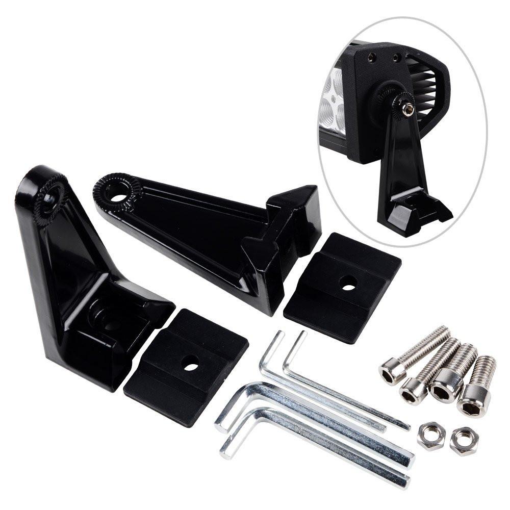 LED Light Bar Side Mounting Brackets With Hardware and Rubber Pad