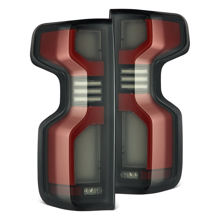 AlphaRex LED Taillights Black Red for Chevrolet Silverado 1500, 2500HD, 3500HD (2019-2022)