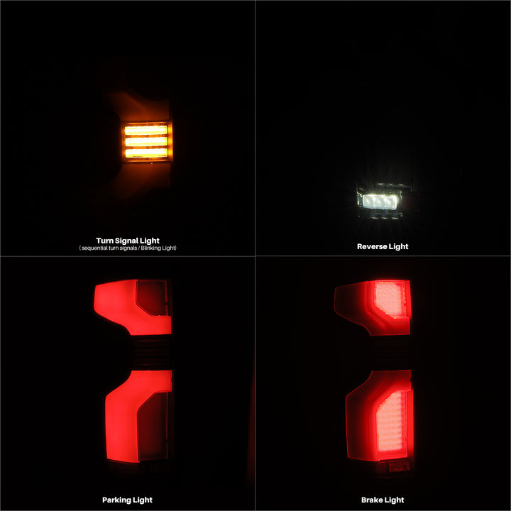 AlphaRex LED Taillights Black Red for Chevrolet Silverado 1500, 2500HD, 3500HD (2019-2022)
