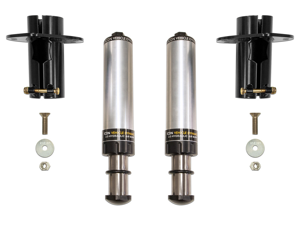 ICON 2020-2023 Jeep Gladiator/2018-2023 Wrangler JL/2007-2018 Wrangler JK, Front, 2.0 Hydraulic Bump Stop Kit