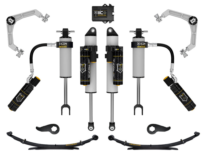 ICON 2020-2026 Chevrolet Silverado/GMC Sierra 2500/3500 HD, 2-3.5" Lift, Stage 3 3.0 Suspension System, Billet, w/ Leaf Packs