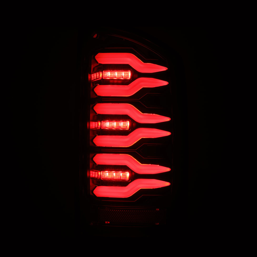 AlphaRex LUXX-Series LED Taillights Alpha Black for Dodge Ram 1500 and 2500 (2007-2009)