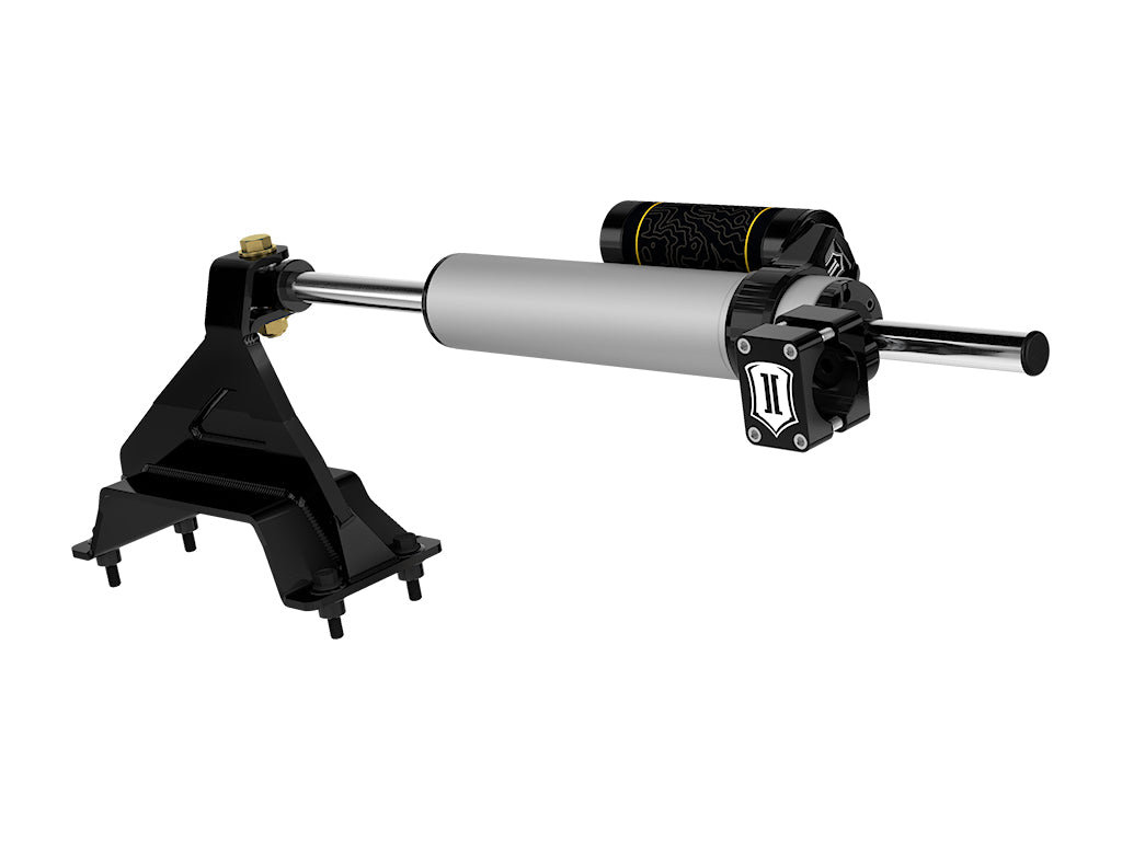 ICON Vehicle Dynamics 2023-2026 Ford Super Duty 4WD 2.5 Centerline Steering Stabilizer Kit with Piggyback Reservoir