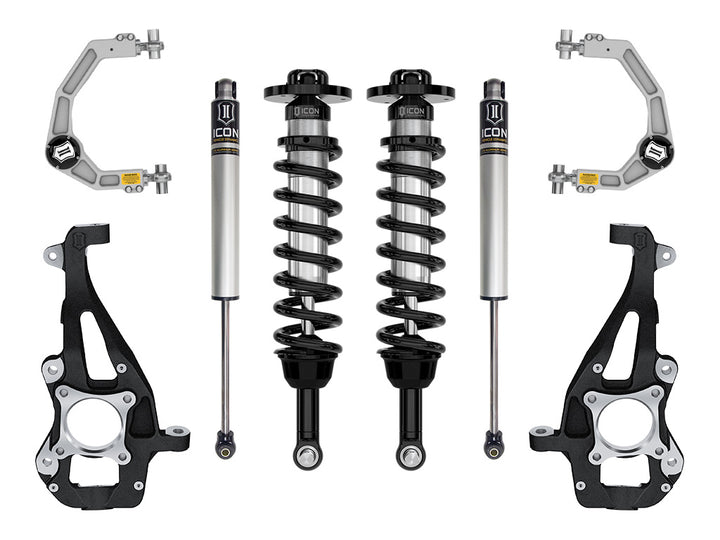 ICON 2021-2026 Ford F-150 4WD, 3.5-4.5" Lift, Stage 1 Suspension System, Billet