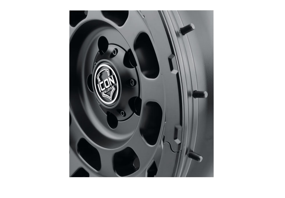 ICON Alloys Hammer Pro, Satin Black, 17 x 8.5 / 6 x 5.5, 0mm Offset, 4.75" BS