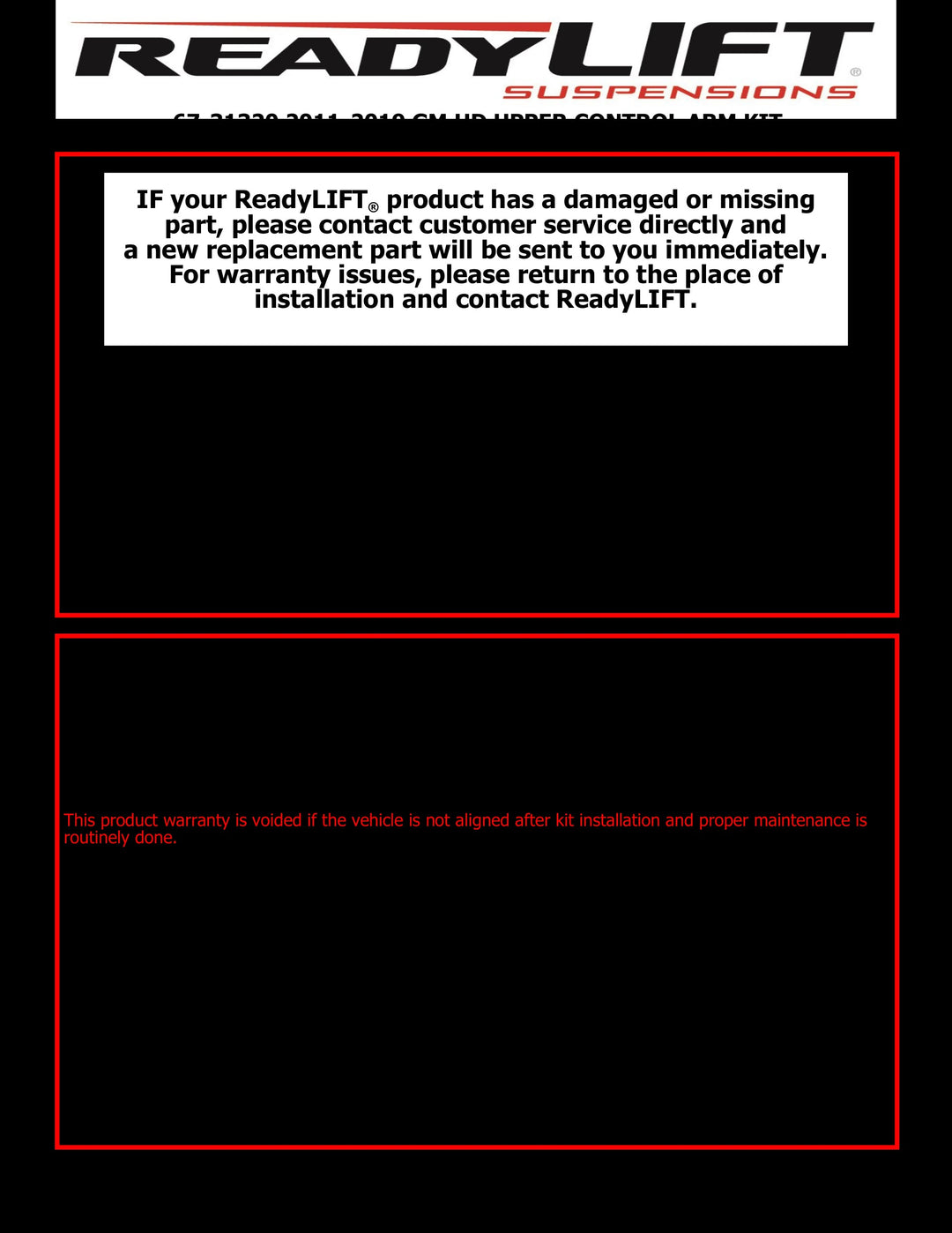 ReadyLift 67-31320 Fabricated Front A-Arms for Chevrolet Silverado 2500 HD and GMC Sierra 2500 HD