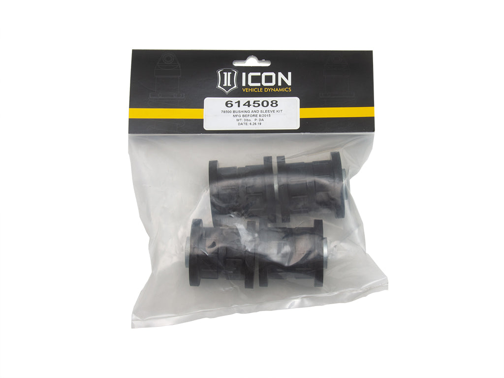 ICON 2011-2019 Chevrolet Silverado 2500 & 3500/GMC Sierra 2500 & 3500, Tubular UCA Manufactured Before 8/2015, Replacement Bushing & Sleeve Kit